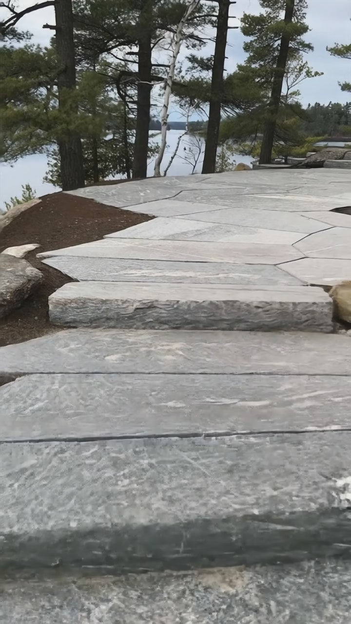 Load video: Natural Flagstone - Muskoka Grey Granite